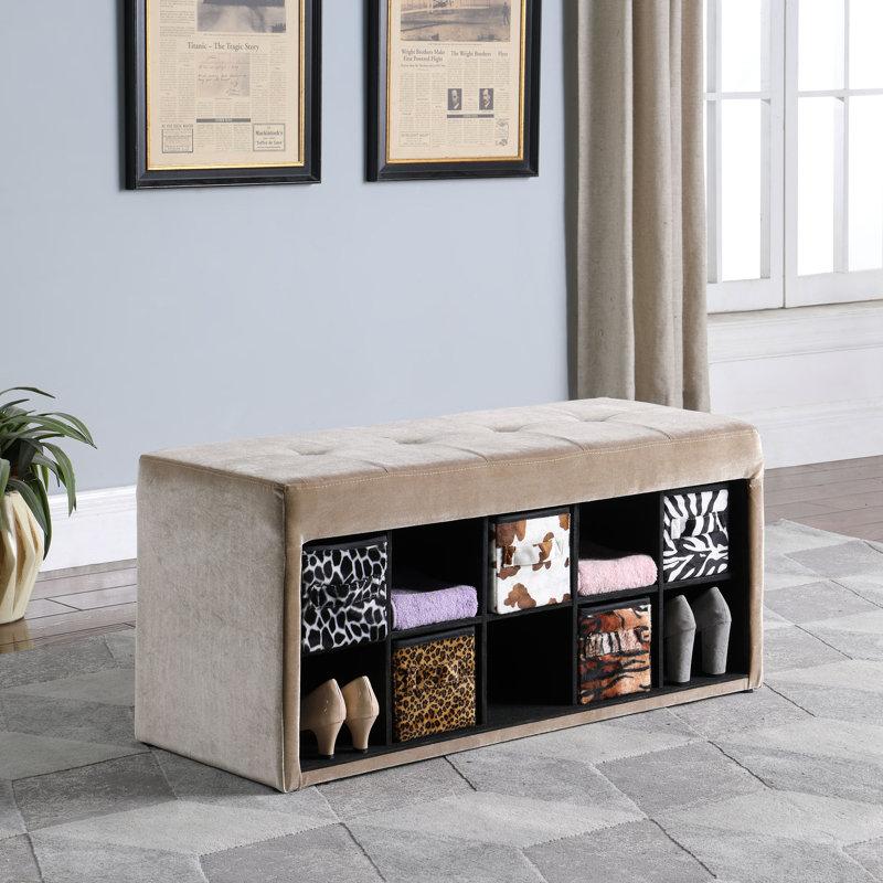 Banc de rangement Danson, Brun pâle