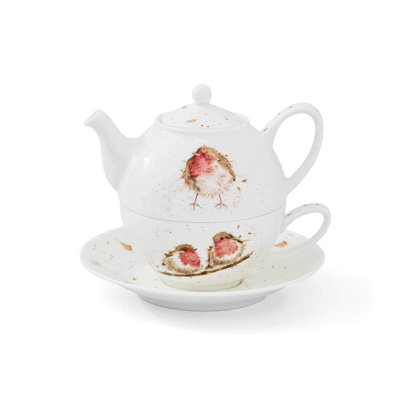 Théière individuelle avec tasse et soucoupe