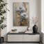 «Silver Chrysanthemum Blooms With Gold Accent», images de chambre à coucher, impression sur toile encadrée-132063477-132063482