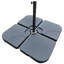 Square 4 Piece Heavy Duty Fillable Parasol Base Stand for Outdoor Garden Umbrellas