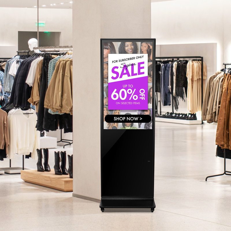 43" Digital Signage Display Non-touch Screen 2K UHD LCD Floor Standing Kiosk