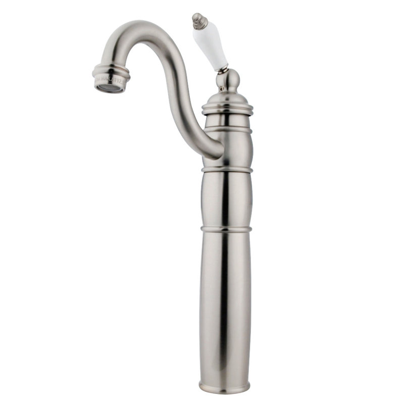 Robinet pour vasque à poignée simple 1 trou Kingston Brass Heritage, Nickel brossé