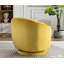 Fauteuil demi-tonneau pivotant en velours moderne avec motif plissé et coussin épais rembourré-132397937