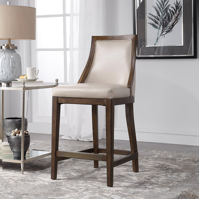 Morpeth Upholstered Counter Stool with Solid Wood Frame