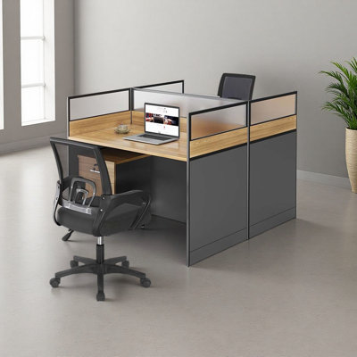 Rectangle 2 Person Benching Workstation with Cable,Cubicle Desk