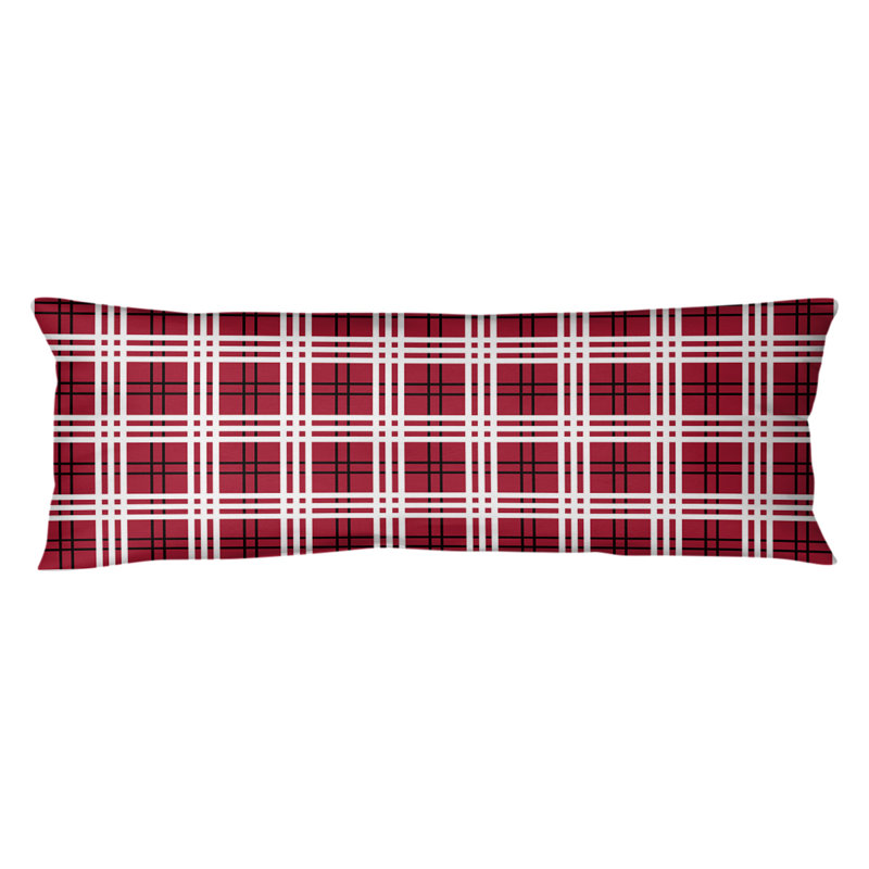 Polyester Medium Pillow, Red/Black/White, Microfiber