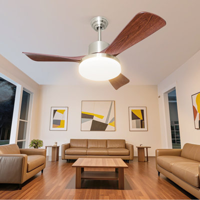 42 In. Smart Indoor Ceiling Fan With 3-colours Led Light And Dimmer And Dc Reversible And App/remote Control