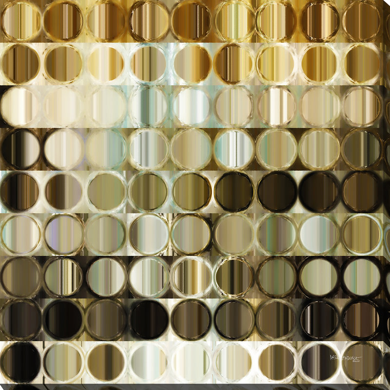 «Circles and Squares 41», reproduction d'impression sur toile encadrée, H 18 po x l 18 po x P 1 po, Toile tendue