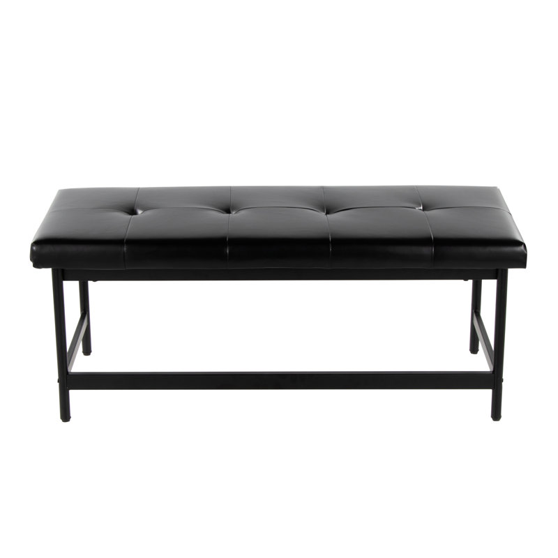 Banc en similicuir Brieon, Noir