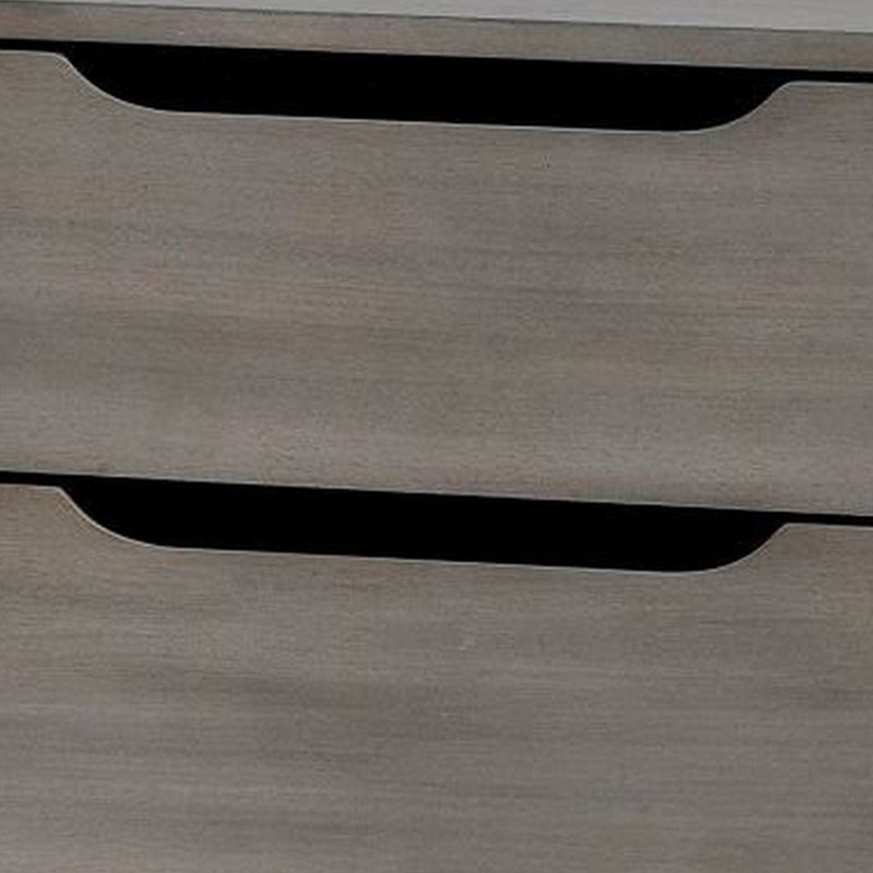 Table de chevet à 2 tiroirs, Gris