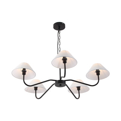 5 - Light Matte Black Chandelier Pendant