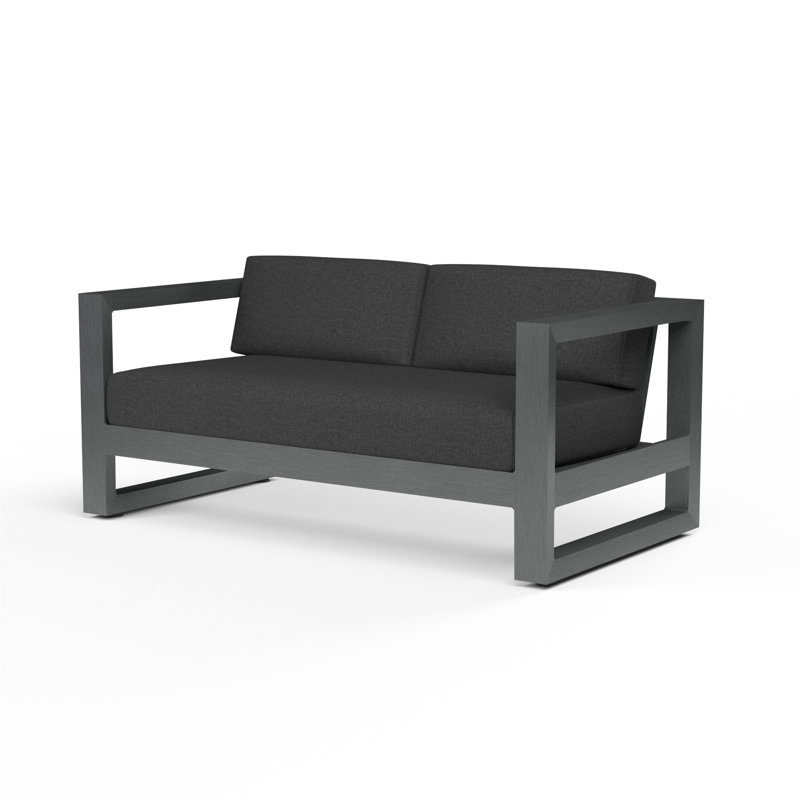 Redondo Patio Sofa with Sunbrella Cushions, 2, Spectrum Carbon Sunbrella® Plainweave