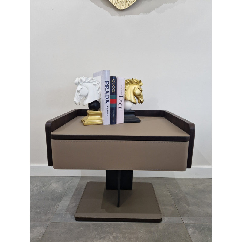 Cerstin 55cm W Metal Bedside Table