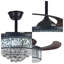 42 Inches-black Crystal Fan Light-remote Control/dimmer/variable Speed-suitable For Living Room/kitchen Island/study/bedroom Etc.