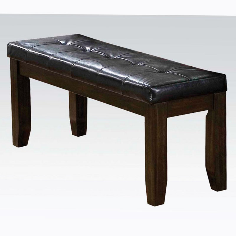 Boulus Faux Leather Upholstered Bench, Espresso