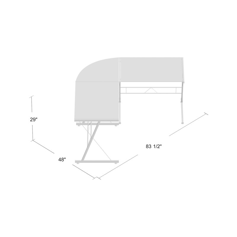 Bureau en coin pour ordinateur en L Peniste, bureau de jeu, bureau d'angle pour bureau à domicile, Transparent