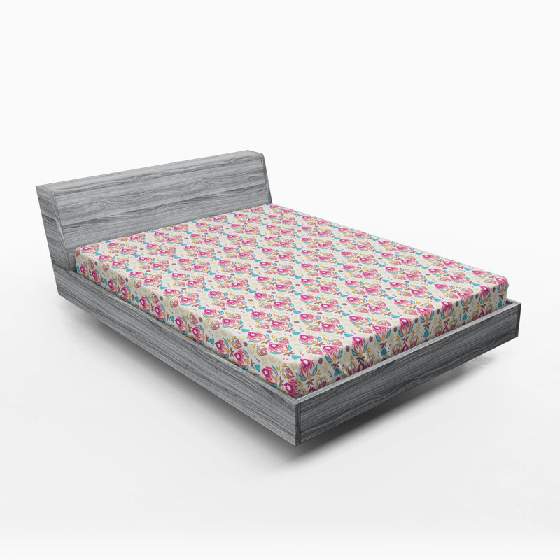 Microfiber Fitted Sheet, Full Fitted Sheet, Pink Floral
