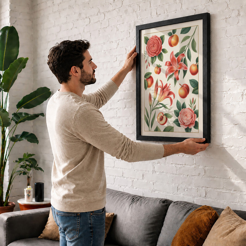 Scattered Botanicals Botanical - Print, A2 - 59.4 x 42.0 cm, Black