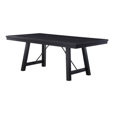 Rectangular 72-inch Wood Trestle Dining Table Black