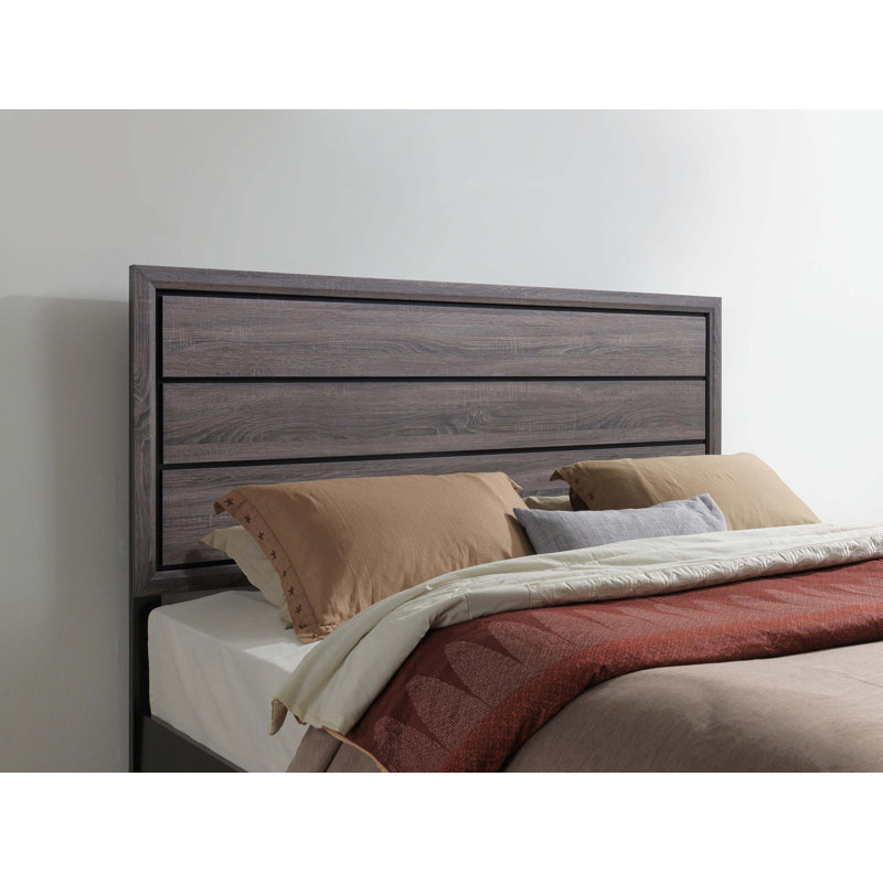 Mirage Gray Queen Bed with Panel-Style Headboard