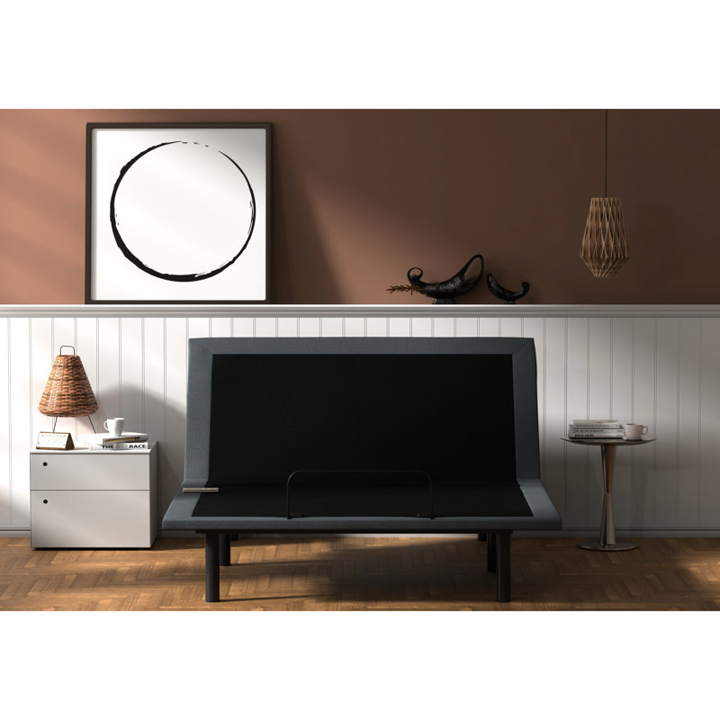 Btx4 Twin Adjustable Bed - Head Foot Position Adjustable, Wireless Remote, Plywood Deck, 99Lb, Black+Grey Base & Adjustment, No Tool Assembly,