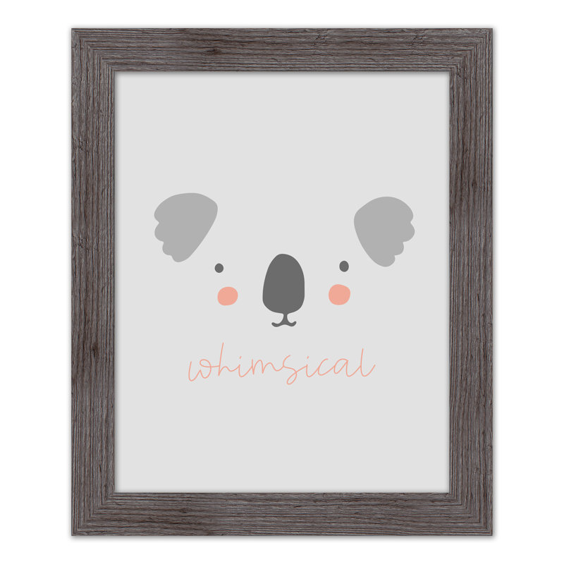 Art encadré fantaisiste, H 20 po x l 16 po x P 0,75 po, Cadre gris