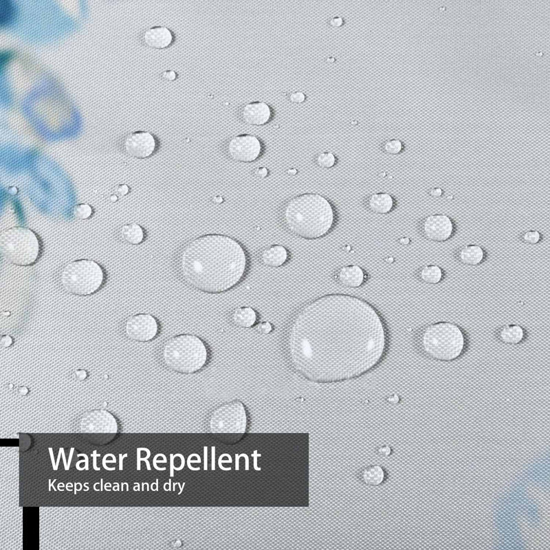 Rideau de douche imperméable à motif floral rose avec 12 crochets, L 72 po x l 78 po