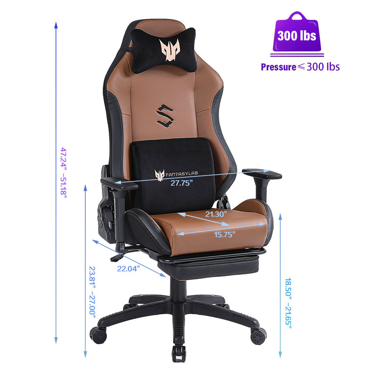 Inbox Zero Adjustable Reclining Ergonomic Faux Leather Swiveling PC &  Racing Game Chair with Footrest in Pink/White