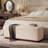 Modern 46" Bouclé Upholstered Storage Bench with Walnut Solid Wood Base & Hidden Compartment-129026611