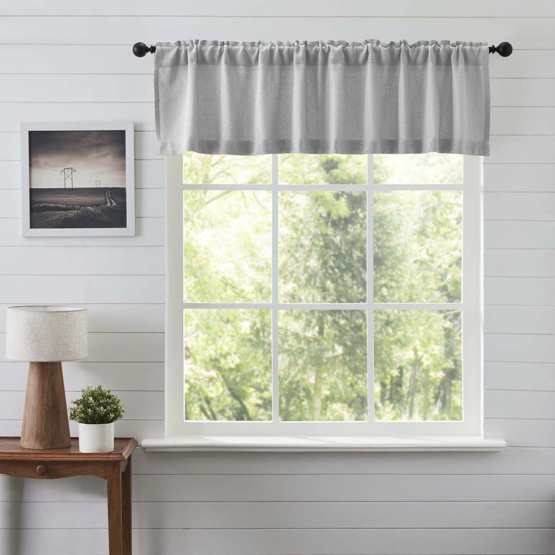 Cantonnière en toile de jute gris tourterelle, L 72 po x L 16 po