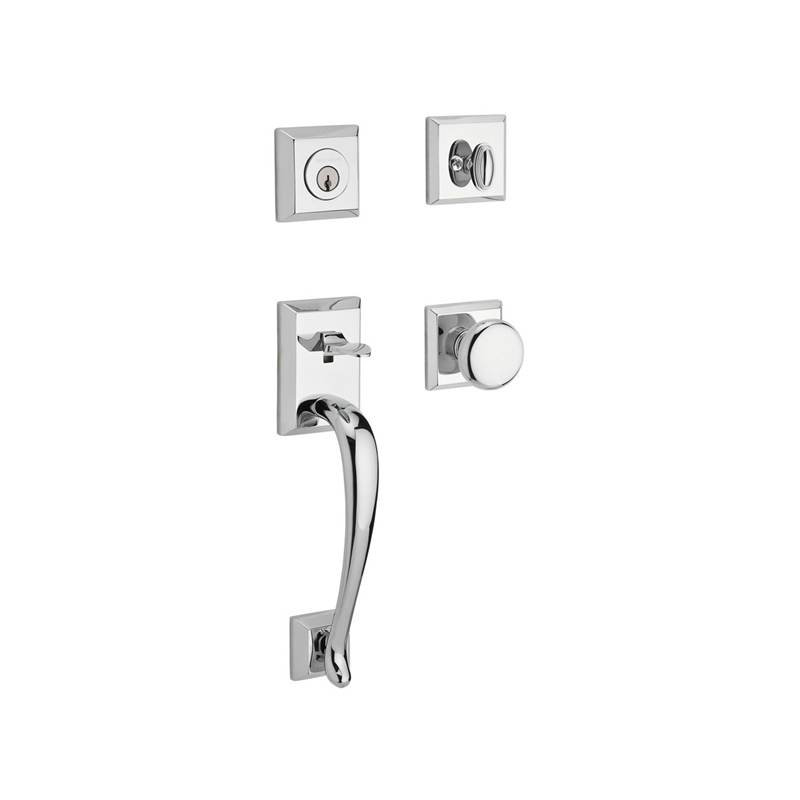 Napa Handleset with Single Cylinder Deadbolt and Door Knob and Rosette, Polished Chrome, Keyed Different, Yes