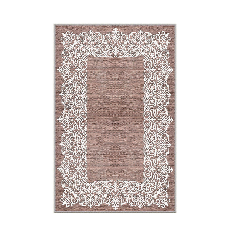 Stylish Woven Carpet, 4 x 6 Feet, 100% Polyester | Antibacterial, 3D Digital Printing, Non-Slip PVC Felt Dot Underside | Machine Washable, 0.4 in Pile Height, Perfect for Living Room & Bedroom Decor