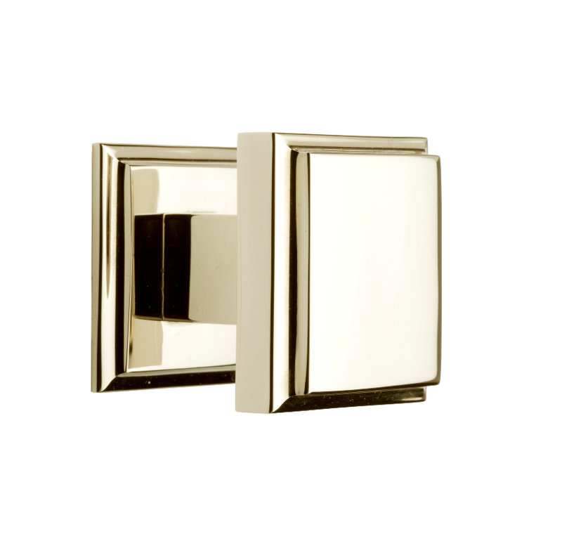 Alhambra Square Knob, Polished Nickel, 0.98" H x 0.98" W x 0.98" D