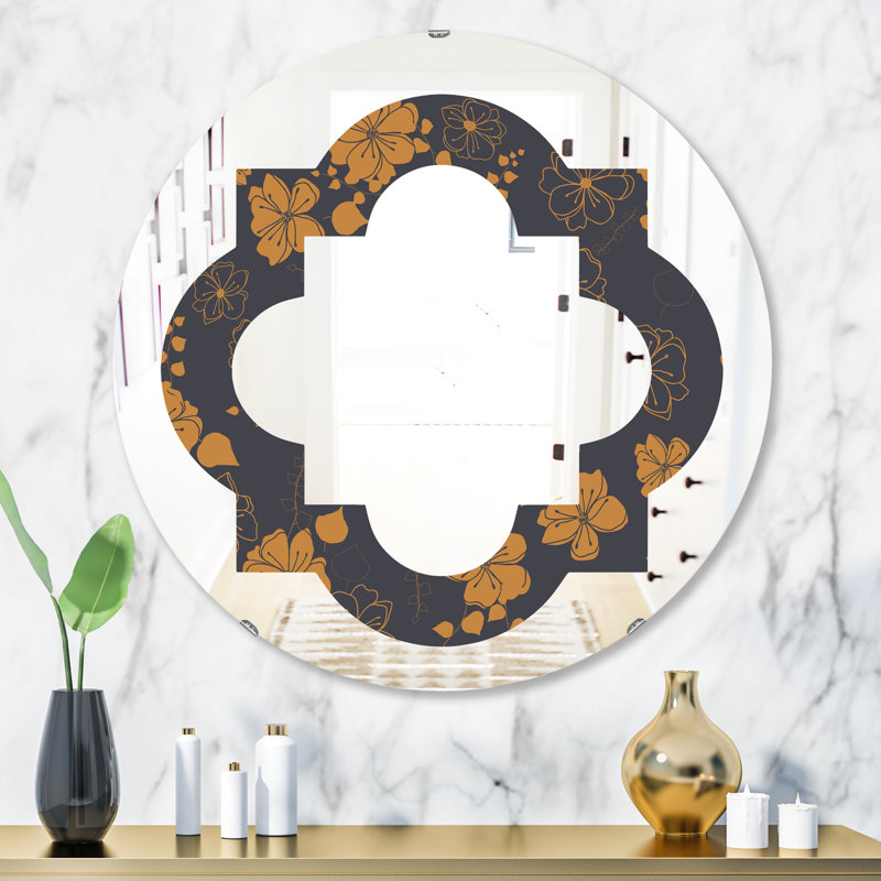 Miroir mural Quatrefoil Poppies II, H 31,5 po x l po