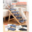 Escalier en bois pour animaux de compagnie, escalier pour chien à 5 marches pour lits, capacité de charge de 68 kg, canapé et voitures, conception pliable, échelle stable et robuste pour chats et chiens de petite, moyenne et grande taille, animaux âgés et chiots.