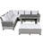  5-Piece Outdoor PE Wicker Patio Sofa Set with 2 Extendable Side Tables, Dining Table-275558458-275558453