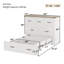  Armoire lit double pleine grandeur avec station de charge, lit plateforme pliable avec tiroir de rangement, blanc-2031629684