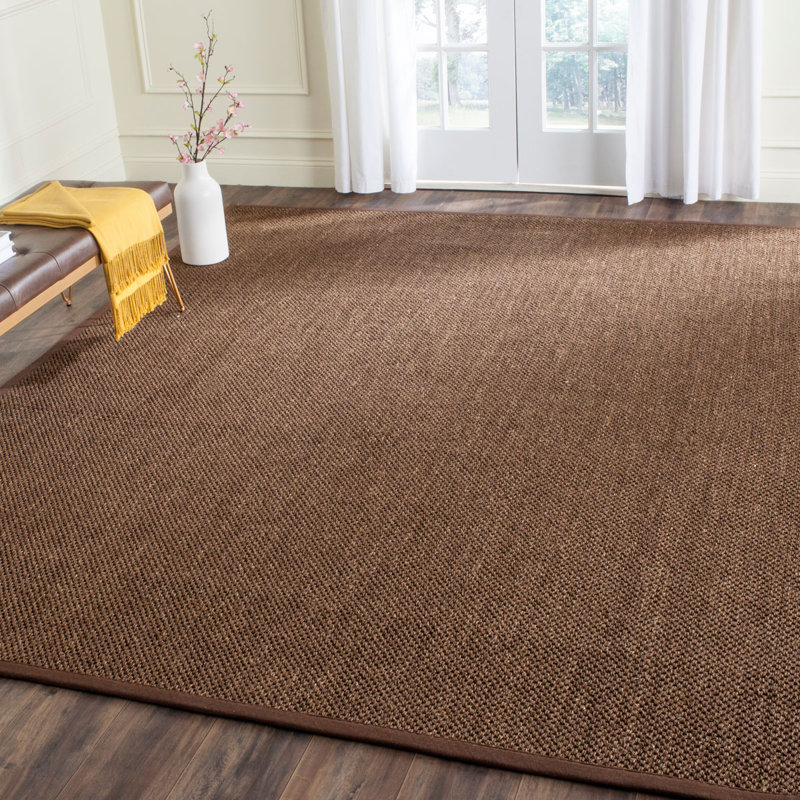 Tapis brun en jute / sisal, Carré 4 pi