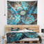 Tapisserie bleue de fleurs de fractale Floral-28485537