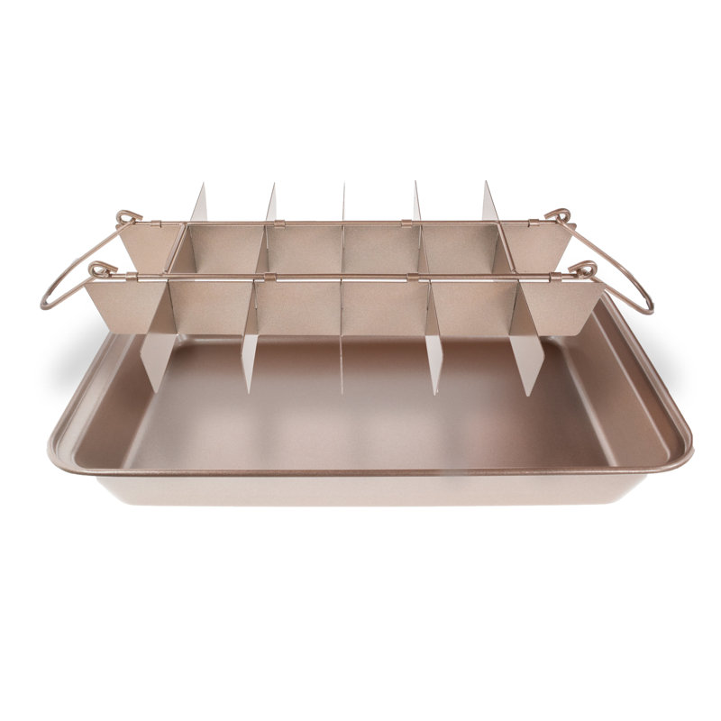 Plaque de cuisson antiadhésive avec séparateurs Brownie