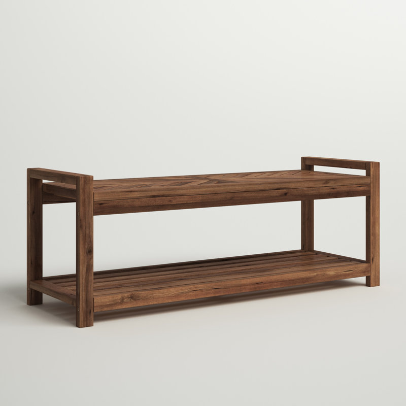 Banc de rangement en bois Ovolo, Marron foncé