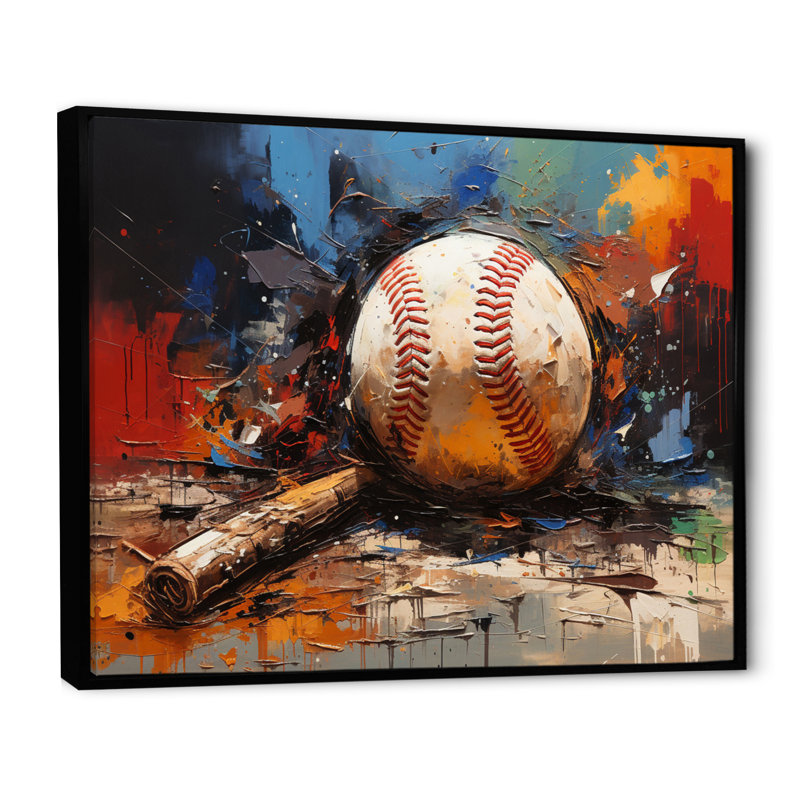 Baseball Collage II - décoration murale baseball sport, H 30 po x l 40 po x P 1,5 po, Sans cadre, Toile tendue