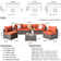 6 - Person Modular Patio Conversation Sets with Cushions