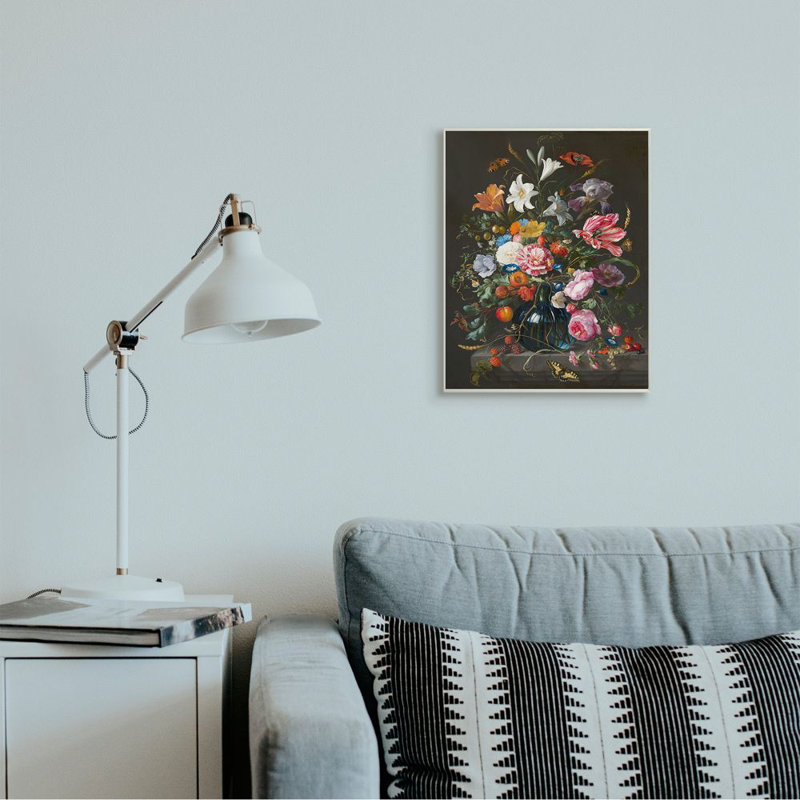 Élégant bouquet de fleurs et détails de fruits par Ziwei Li - impression, H 19 po x l 13 po x P 0,5 po, Plaque murale