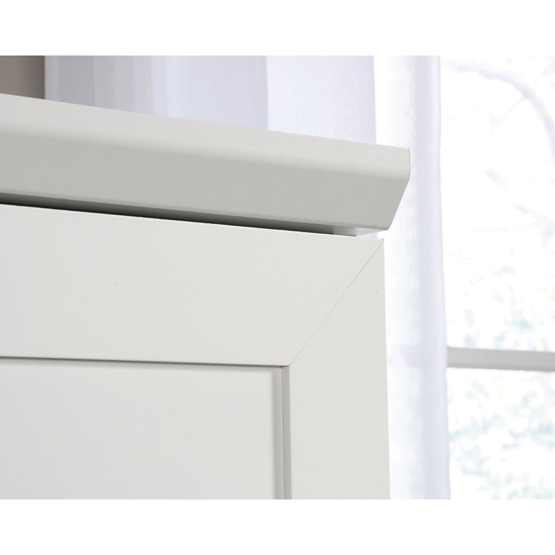 Soft White MDF 2-Door Wardrobe Armoire with Drawer