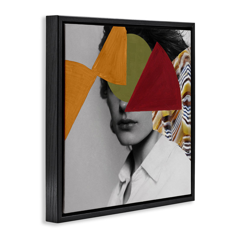 Art mural sur toile flottant noir Pop Portrait Obscura, design par Victoria Barnes, H 18 po x l 18 po