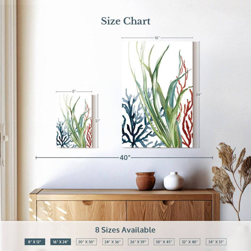 Brampt Ocean Garden II, 12" H x 8" W