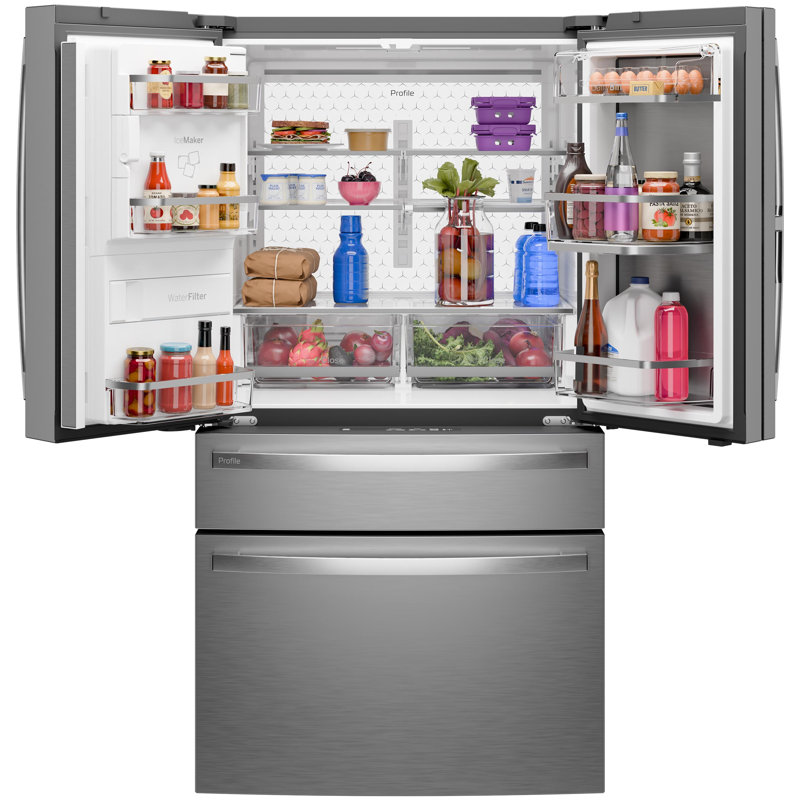 GE Profile ENERGY STAR 22.4 Cu. Ft. Smart Counter-Depth 4-Door French-Door Refrigerator with Kitchen Assistant