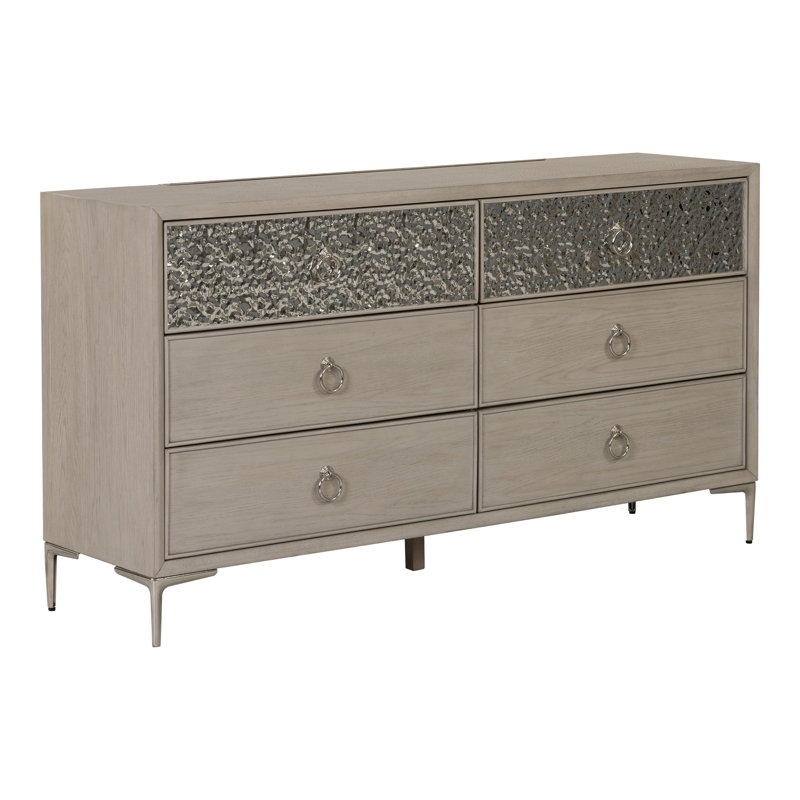 Commode 6 tiroirs Preste, Beige
