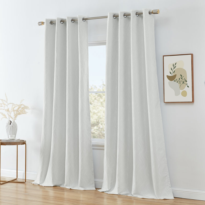 Farnham Curtain Pair, 50" W x 96" L, White